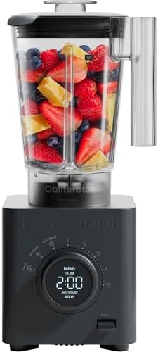 Chefman Obliterator 48 oz Countertop Blender for Smoothies, 1380W Motor to Crush Ice, Nuts, and Frozen Fruit with Stainless Steel Blade, Auto Blend Function, Includes Tamper and Scraper
