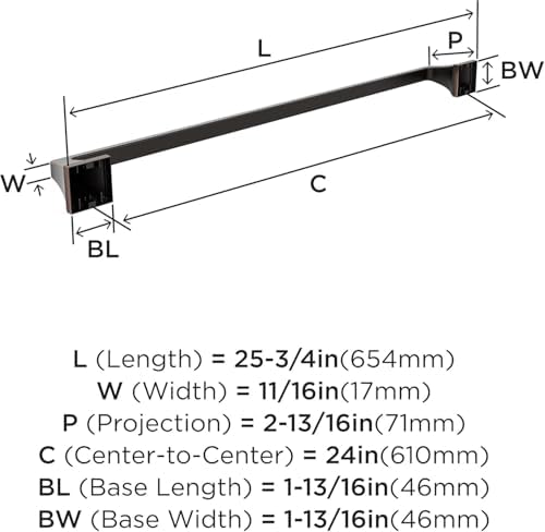 Amerock Mulholland 24" Oil-Rubbed Bronze Towel Bar