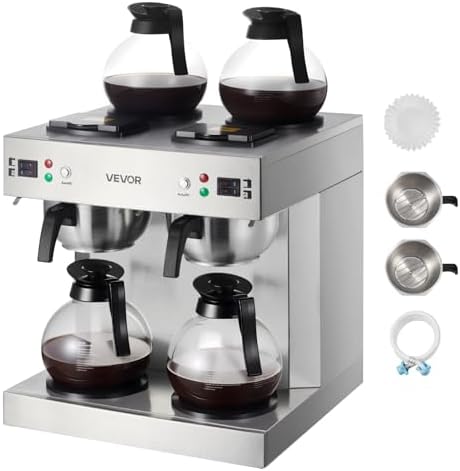VEVOR Commercial Drip Coffee Maker, 24 Cups Coffee Machine Dual-Head