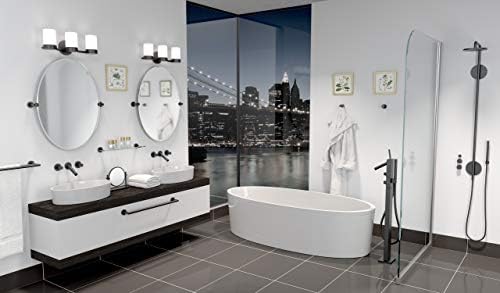 Gatco 4632MX Glam Towel Ring, Matte Black | Wall Mounted 6.5"W Towel Holder Ring for Bathroom
