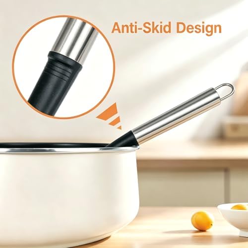 Large Silicone Cooking Utensils Set, 10Pcs Nonstick Kitchen Utensil Set with Stainless Steel Handle, BPA Free Spatula Set with Turners Spoon Ladle Skimmer(Black/Silver)