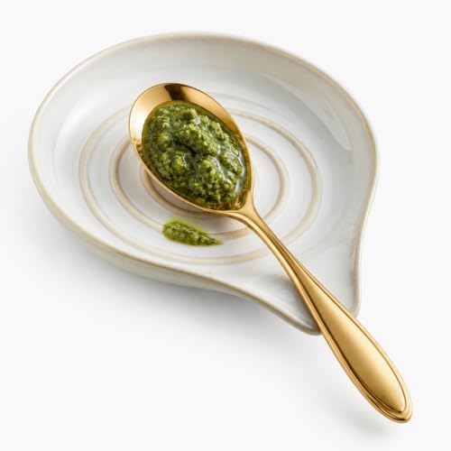 LAUCHUH Spoon Rest for Stove Top, Ceramic Spoon Holder for Kitchen Counter