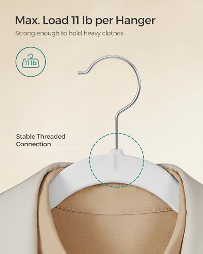 SONGMICS Velvet Hangers 60 Pack, Non-Slip Clothes Hangers, Space-Saving