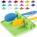 Zulay Kitchen Silicone Utensil Rest with Drip Pad for Multiple Utensils - BPA-Free, Heat-Resistant Spoon Rest & Spoon Holder for Stove Top - Kitchen Utensil Holder for Ladles & Tongs - Green