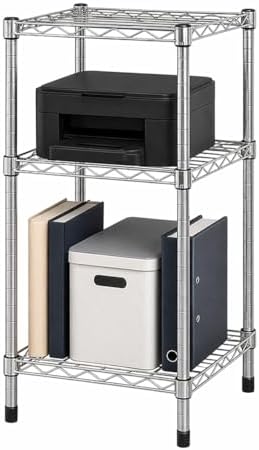 Honey-Can-Do 3-Tier Stackable Chrome Wire Shelf, 200 lb/Shelf, 15x14x30 in