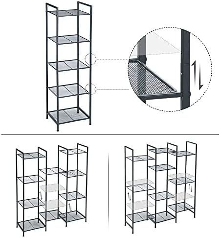 SONGMICS 5-Tier Storage Rack, Bathroom Shelf, Extendable Plant Stand