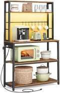 VASAGLE Coffee Bar with LED Lights, 31.5 Inches Bakers Rack
