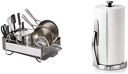 KitchenAid Large Capacity Dish Rack with OXO Good Grips SimplyTear Paper Towel Holder