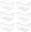 YIHONG 36 Pack Clear Pantry Organizer Bins, Plastic Containers with Handle for Kitchen,Freezer,Cabinet,Closet,Bathroom Under Sink Storage