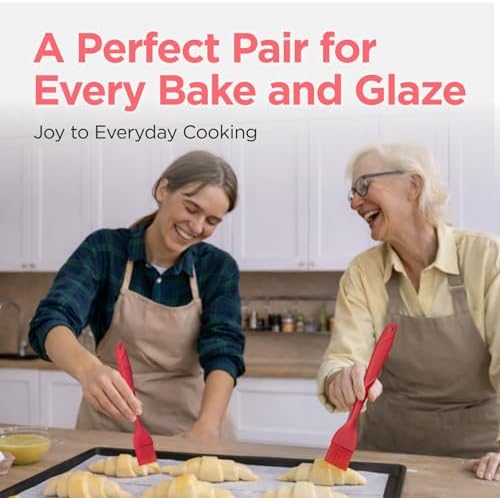 Kitchen Mama WaltzGrip Platinum Silicone Basting Pastry Brush, Red