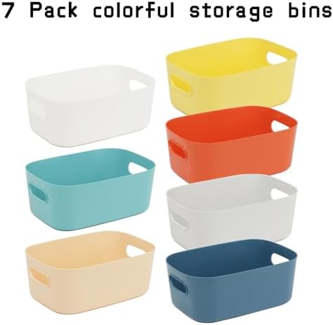 ZEXALOR 7PCS Drawer Organizer Bins, Small Plastic Storage Bins Storage Containers for Snack Makeup Kitchen Pantry Bathroom Cabinet Organization and Storage Bin Organizing Boxes