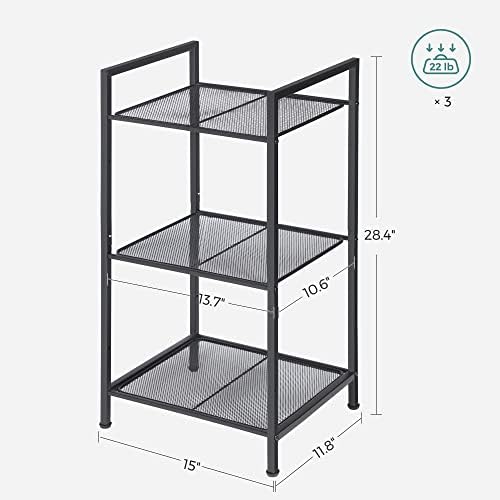 SONGMICS 3-Tier Storage Rack, Bathroom Shelf, Extendable Plant Stand