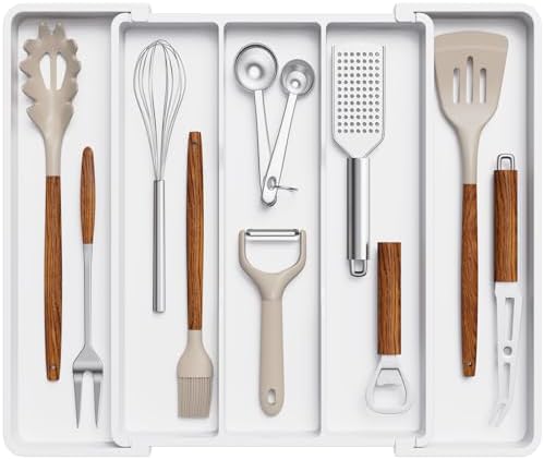 Lifewit Utensil Organizer for Kitchen Drawers, Expandable Utensil Tray