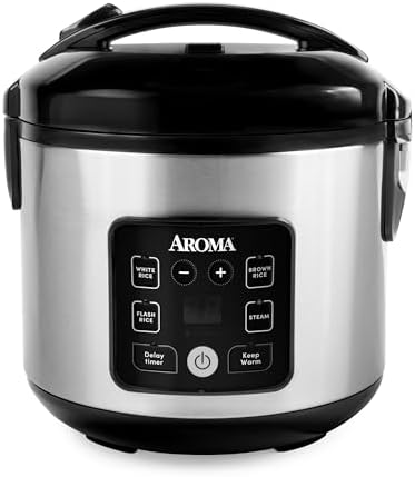 AROMA® CoreCoat™ Digital Rice Cooker & Steamer for Brown Rice with Nonstick Ceramic Coating (8 Cups Cooked, 4 Cups Uncooked)