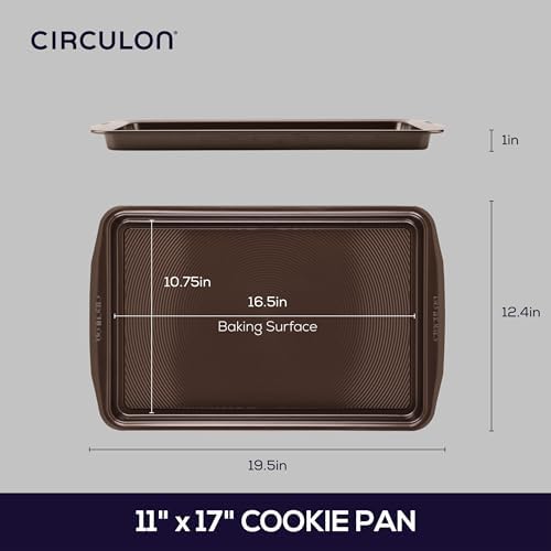 Circulon Nonstick Bakeware, Nonstick Cookie Sheet / Baking Sheet - 11 Inch x 17 Inch, Chocolate Brown