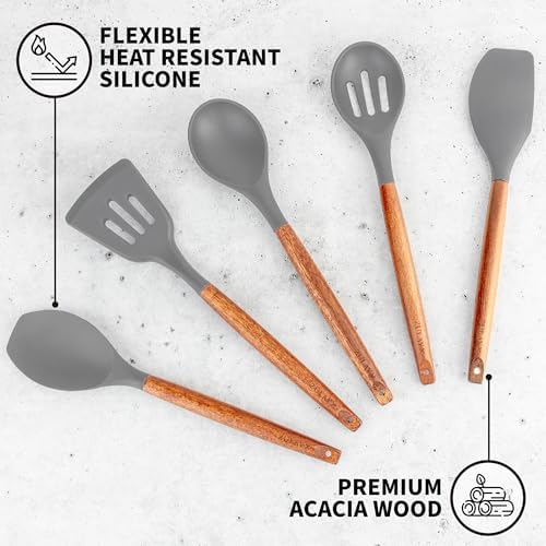 Zulay Kitchen 5 Piece Silicone Utensil Set