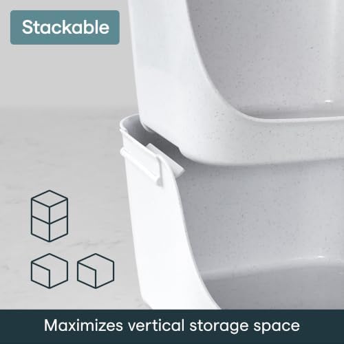 YouCopia ShelfBin Stacking Pantry Bins, 2-Pack, Stackable Storage Basket Organizers for Kitchen and Cabinet Organization