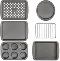 GoodCook Everyday Nonstick Toaster Oven 6-Piece Steel Bakeware Set, Gray