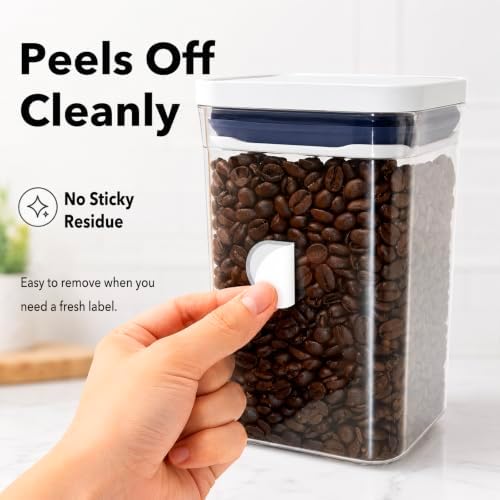 CHUBBIEE Waterproof Kitchen Labels for OXO POP Containers, 64-Pack, 2 Sizes