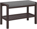 SONGMICS Shoe Rack Bench, Padded Seat, Storage Shelf, Holds Up to 350 lb