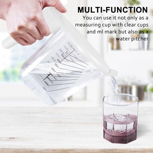 Stackable 10-Piece Measuring Cups and Spoons Set with White Lids