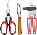 Left Handed Kitchen Scissors Shears，Can Opener, Peeler Set (3 in 1)