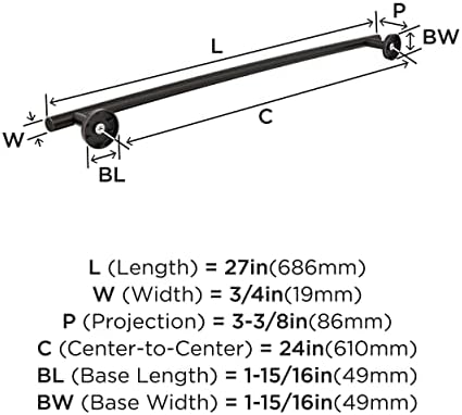 Amerock Arrondi 24" Oil-Rubbed Bronze Towel Bar