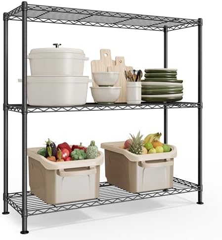 SONGMICS 3-Tier Bathroom Shelf, Storage Rack for Small Space