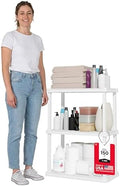 IRIS USA Plastic Storage Shelves |Made in USA| 33"H x 24"W x 12"D - White
