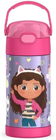 THERMOS FUNTAINER Water Bottle with Straw, 12oz, Gabby’s Dollhouse