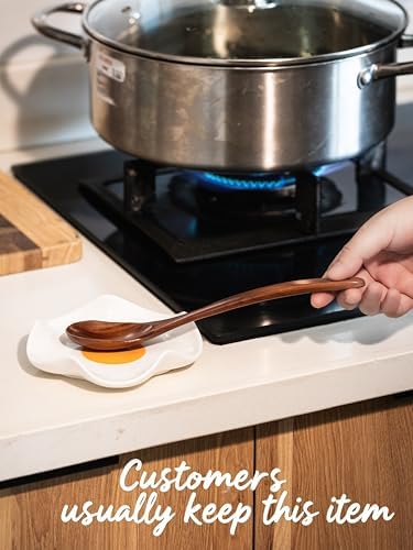 Miamolo Ceramic Spoon Holder for Stove Top, Fits Ladles & Spatulas, No Mess