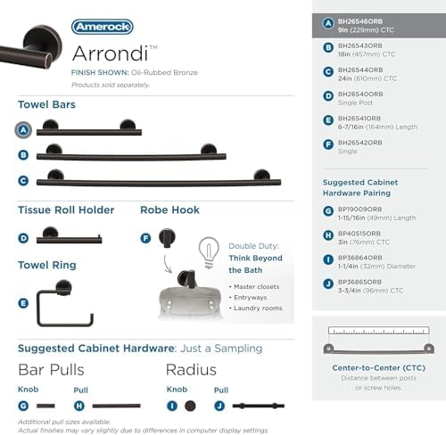 Amerock Arrondi 9" Oil-Rubbed Bronze Towel Bar