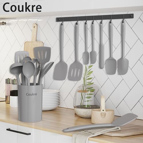 Coukre Silicone Kitchen Cooking Utensils Set, Heat Resistant, 14-Piece
