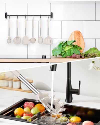 Silicone Kitchen Utensils Set, 8Pcs Cooking Utensils with Holder, Khaki