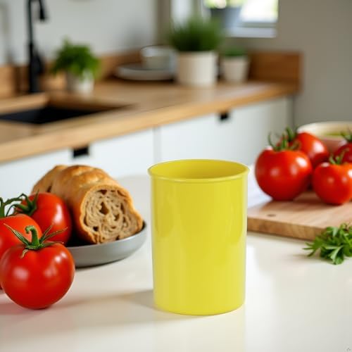 Reston Lloyd Calypso Basics Multipurpose Cookware Storage Crock, Kitchen Countertop & Office Desk Organization, Durable & Food Safe BPA-Free Plastic, Lemon