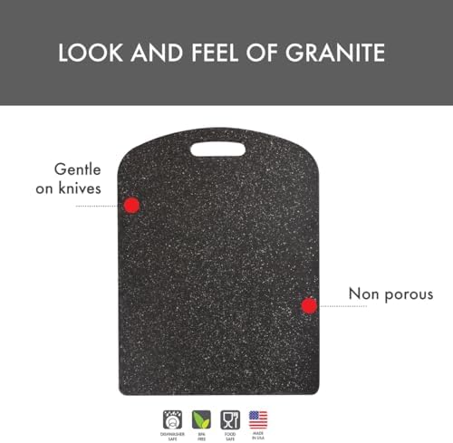 Dexas Decorator House SuperBoard Cutting Board with Rounded Corners, 12 by 16 inches, Heavy Granite