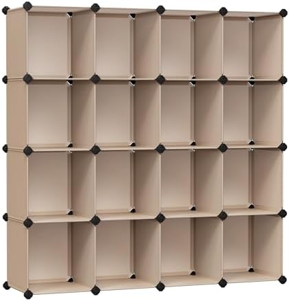 SONGMICS 16 Cube Storage Organizer，Plastic stackable cube shelf