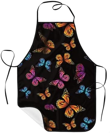 Sigouyinei Waterproof Kitchen Apron For Women Men Soft Bib Work With Pocket