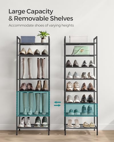 SONGMICS 8-Tier Metal Shoe Rack, Vertical Shelf, Holds up to 18 Pairs