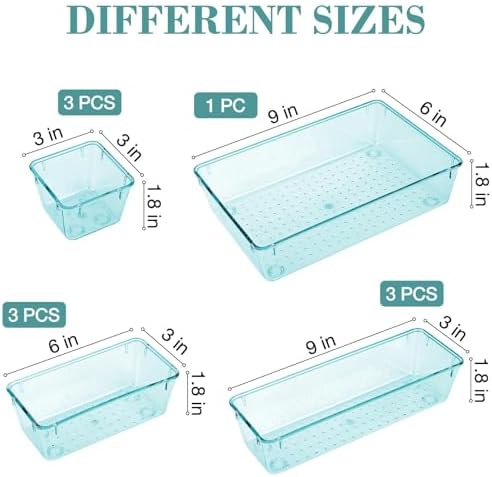 10 PCS Drawer Organizer Set, 5 Size Bathroom and kitchen organizer Trays