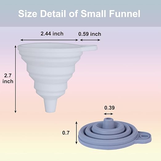 KongNai Funnels for Kitchen Use Set of 4, Silicone Collapsible Funnels for - Image 3