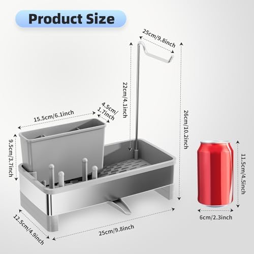 Ewaiira Sponge Holder for Kitchen Sink, Stainless Steel Sink Caddy