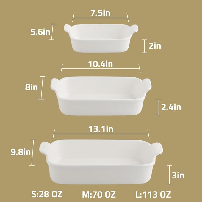 Sweejar Baking Pans Set, Ceramic 9x13 Baking Dish - Image 6