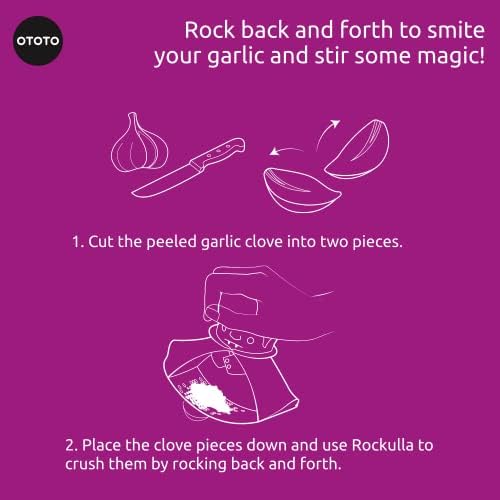 OTOTO Rockula Garlic Press Rocker - Garlic Masher, Garlic Rocker, Rocking Garlic Press Stainless Steel - Garlic Smasher Spooky Gifts - Easy to Clean