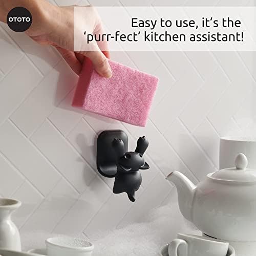 OTOTO Sponge Holder for Kitchen Sink - Comes With Dish Sponge - Dishwasher Safe Dish Organizer - Unique Kitchen Gadgets, White Elephant Gifts (Scrubby Gray)