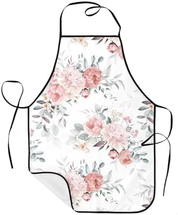 Sigouyinei Waterproof Kitchen Apron For Women Men Soft Bib Work With Pocket