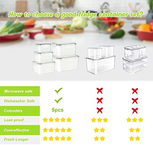 10 PS Fridge Food Plastic Storage Container with Colander