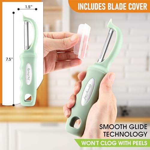 Spring Chef Swivel Vegetable Peeler with Ergonomic Handle, Pistachio