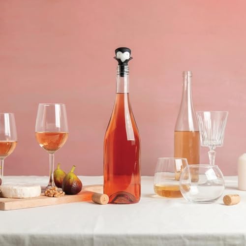 OTOTO 2 in 1 Wine Stopper & Pourer - Wine Cap, Wine Cork - Vampire, Halloween Gifts, Emo Accessories, Gothic Kitchen, Goth Gifts, Bat, Kitchen Gadgets - (Count Corkula)