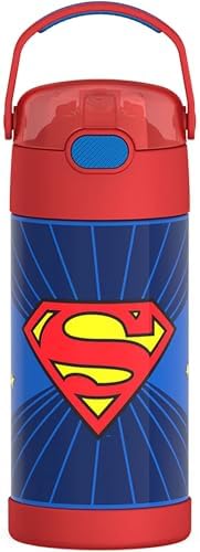 THERMOS FUNTAINER Water Bottle with Straw, 12oz, Superman